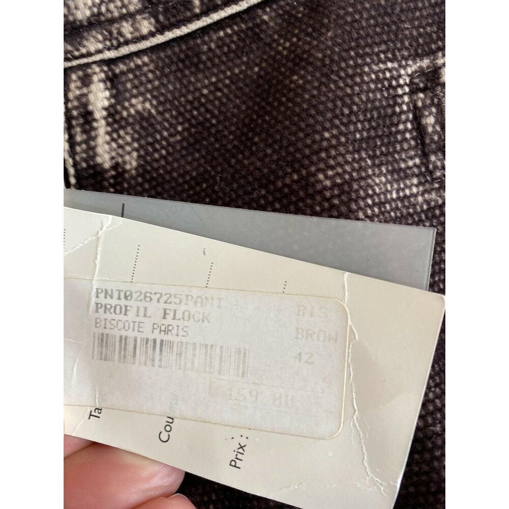 NWT BISCOTE Paris Brown Flock jeans embellished with cording size EU42/US 10 - Picture 5 of 10